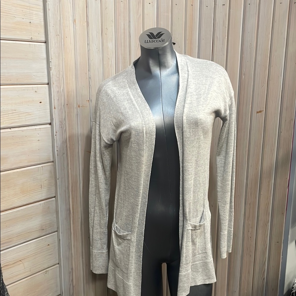 SO Gray Cardigan Sweater Long Open Front
